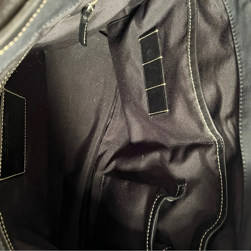 Coach Black Leather and Nylon Vintage Messenger - Briefcase Shoulder Bag - Picture 4 of 15